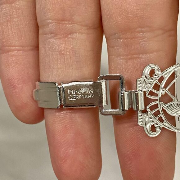 Vintage Dainty Filigree Flamingo Silver Tone "Made in Germany" Bracelet - Picture 4 of 4